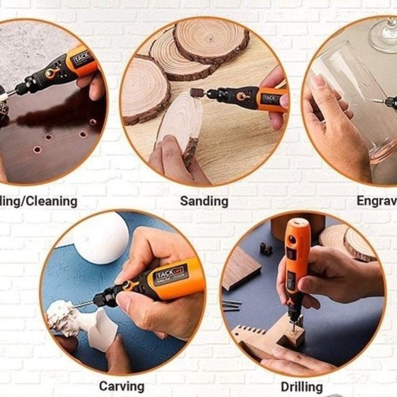 TACKLIFE 3.7V CORDLESS ROTARY TOOL with 32 Pieces Accessories - Picture 2 of 3